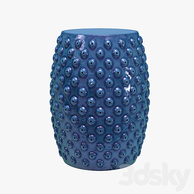 Mistana hoddesd drum ceramic garden stool 3DS Max Model - thumbnail 4