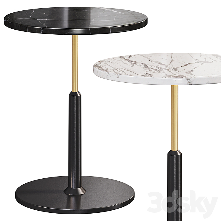 Modern Black Round Bar Table 3DS Max Model - thumbnail 1