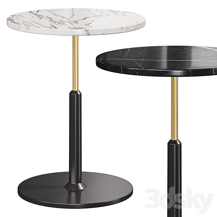 Modern Black Round Bar Table 3DS Max Model - thumbnail 2