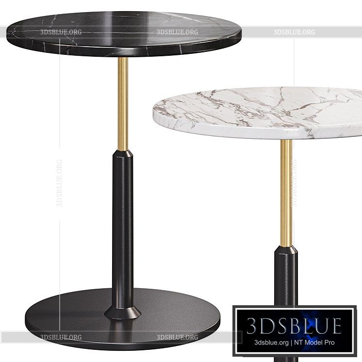 Modern Black Round Bar Table 3DS Max - thumbnail 3