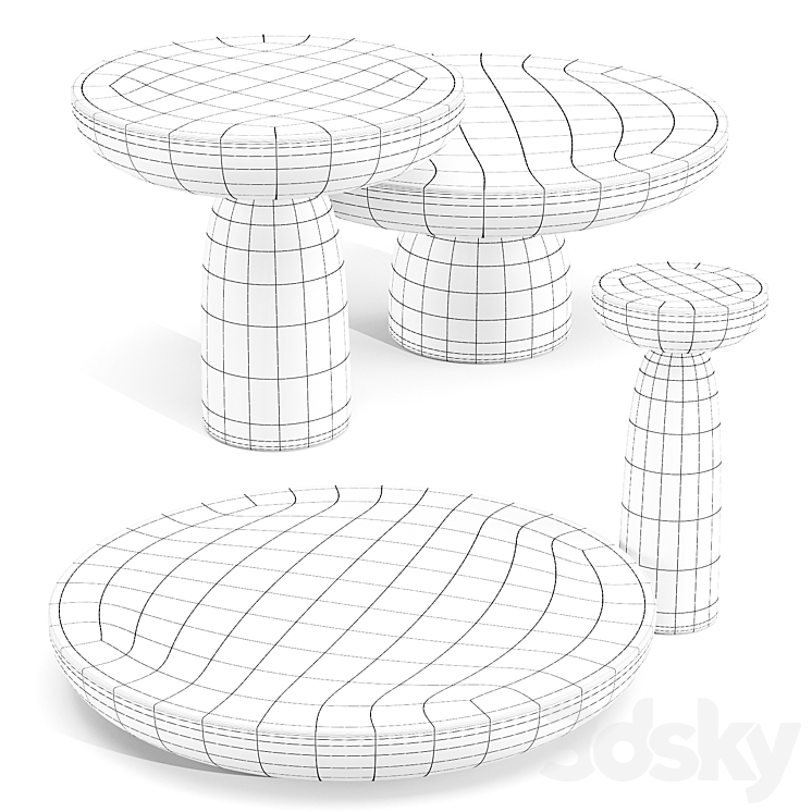 Mogg: Olo – Coffee and Side Tables 3DS Max Model - thumbnail 2