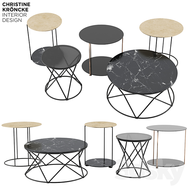 Moi & Mio Coffee & Side Tables by Christine Kroencke 3ds Max - thumbnail 1