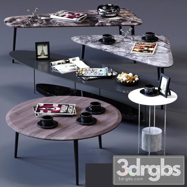 Molteni C Coffee Tables Set 02 3dsmax Download - thumbnail 1