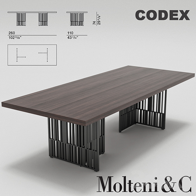 Molteni Codex Table 3DS Max - thumbnail 1