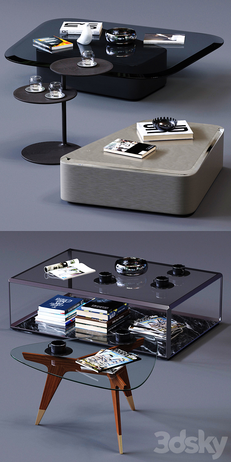 Molteni&C Coffee Tables Set 01 3DS Max - thumbnail 2