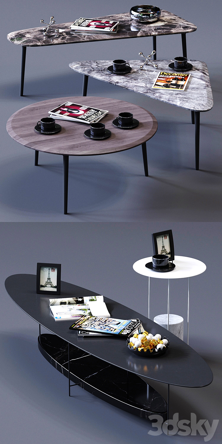 Molteni&C Coffee Tables Set 02 3DS Max - thumbnail 2