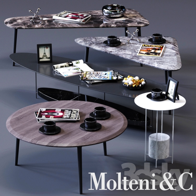 Molteni&C Coffee Tables Set 02 3DS Max - thumbnail 3