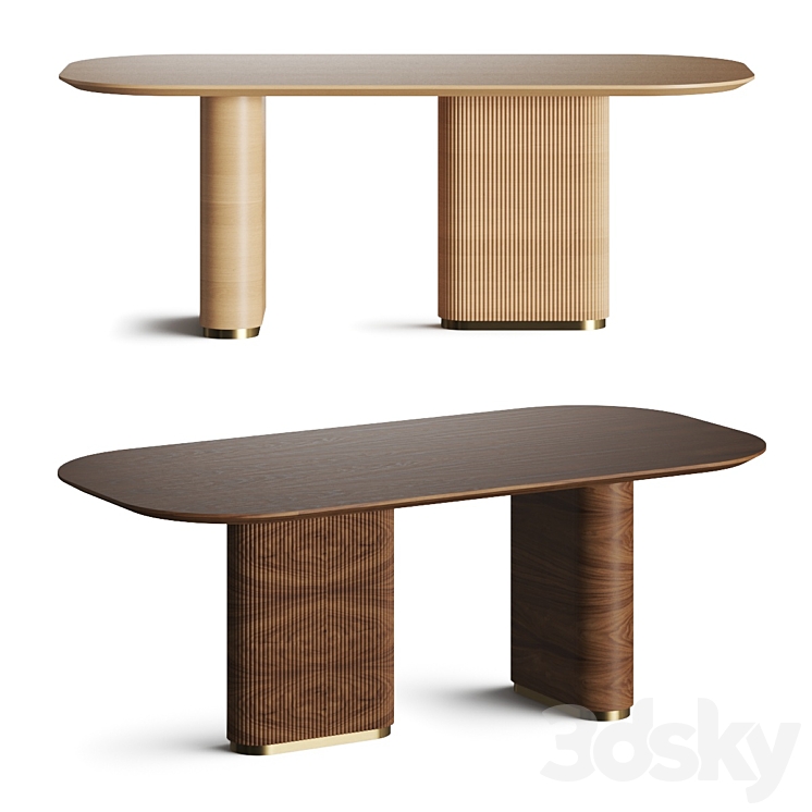 Momocca Dania Dining Table 3DS Max Model - thumbnail 1