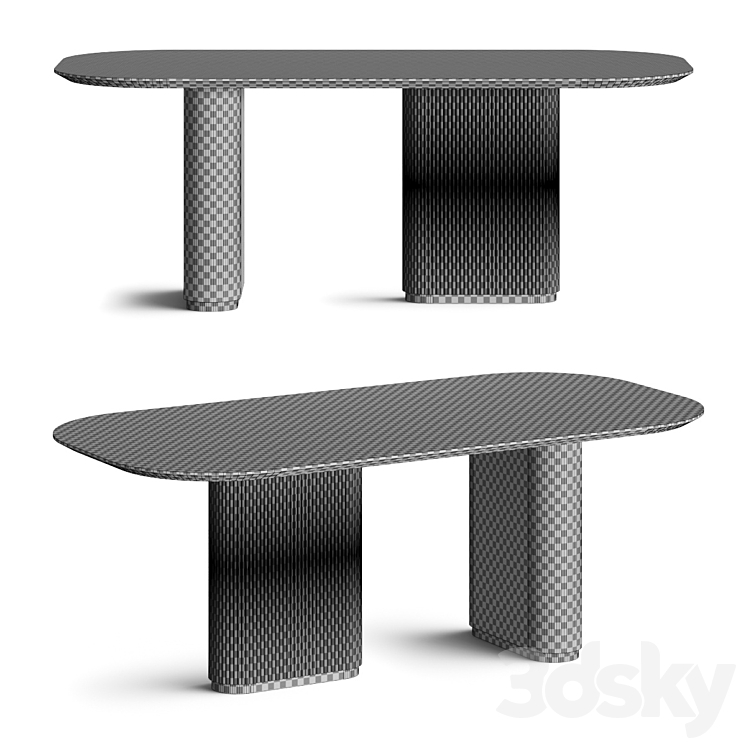 Momocca Dania Dining Table 3DS Max Model - thumbnail 2