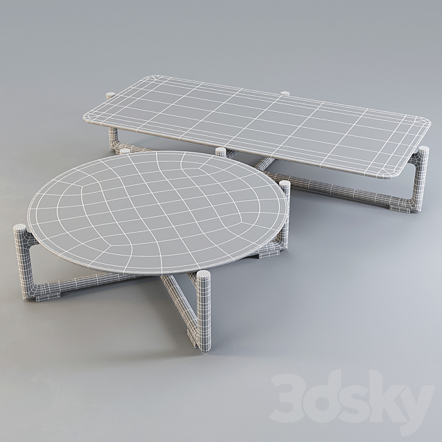 Mood by Flexform: Coffee Table – Icaro Set-02 3DS Max Model - thumbnail 3