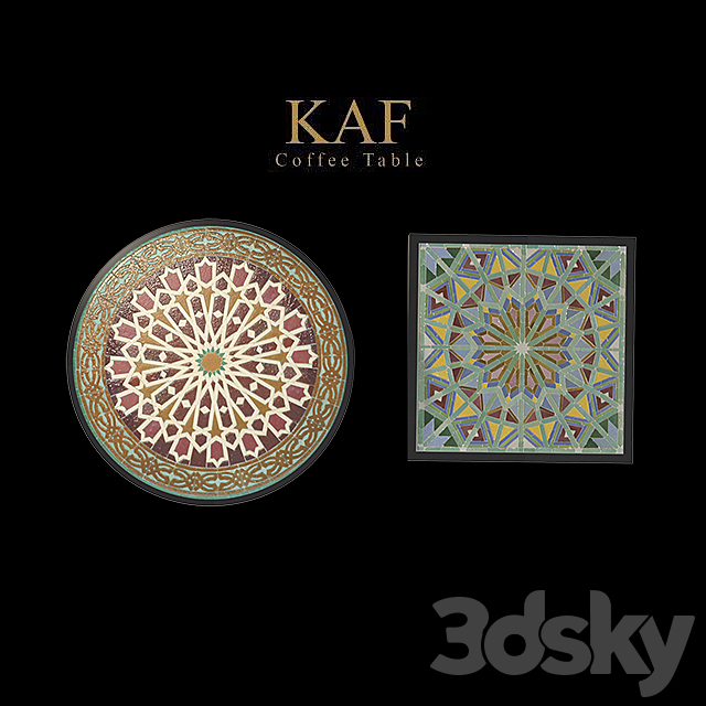 moroccan coffee tables 3DS Max Model - thumbnail 2