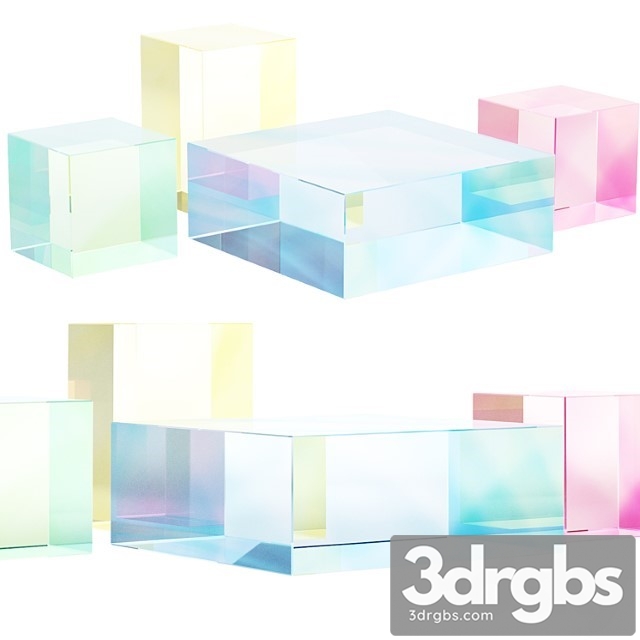 Multi Colored Pearl Custom Coffee Table 03 3dsmax Download - thumbnail 1