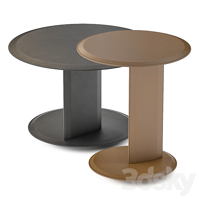 Mush Round Coffee tables (Leather) 3ds Max - thumbnail 1