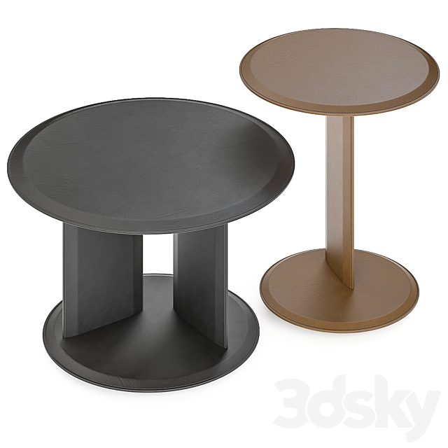 Mush Round Coffee tables (Leather) 3ds Max - thumbnail 2