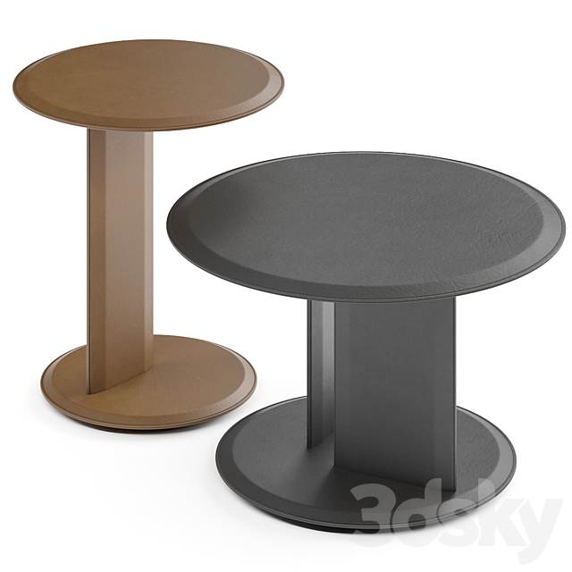 Mush Round Coffee tables (Leather) 3ds Max - thumbnail 3