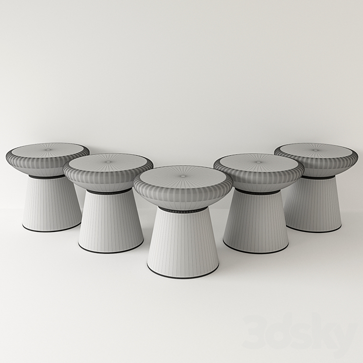 Mush TableStool bedside table 3DS Max - thumbnail 2