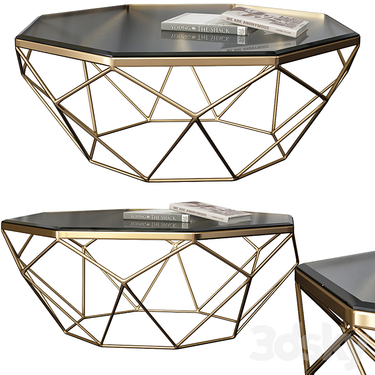 Mystique Glass-Top Coffee Table 3DS Max - thumbnail 1