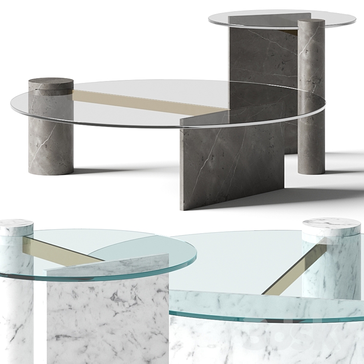 Natuzzi Frost Coffee Tables 3DS Max Model - thumbnail 1