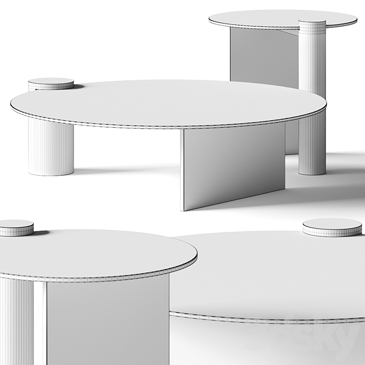 Natuzzi Frost Coffee Tables 3DS Max Model - thumbnail 2