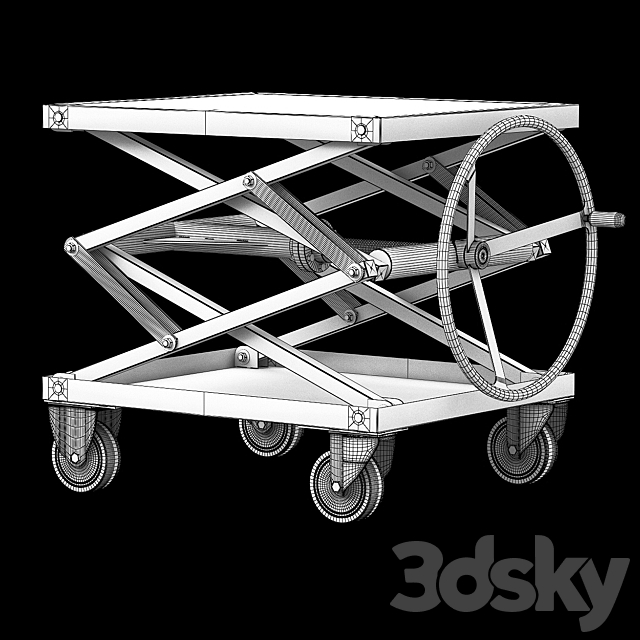 NDUSTRIAL SCISSOR LIFT IRON 3DS Max Model - thumbnail 3