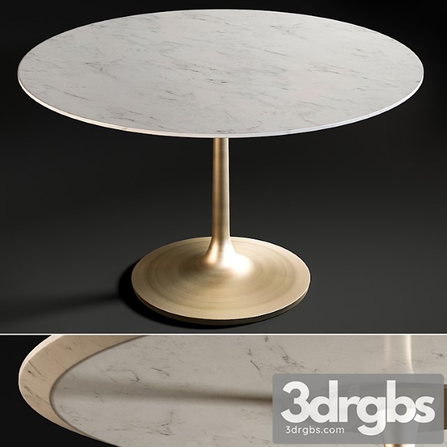 Nero white marble dining table 2 3dsmax Download - thumbnail 1