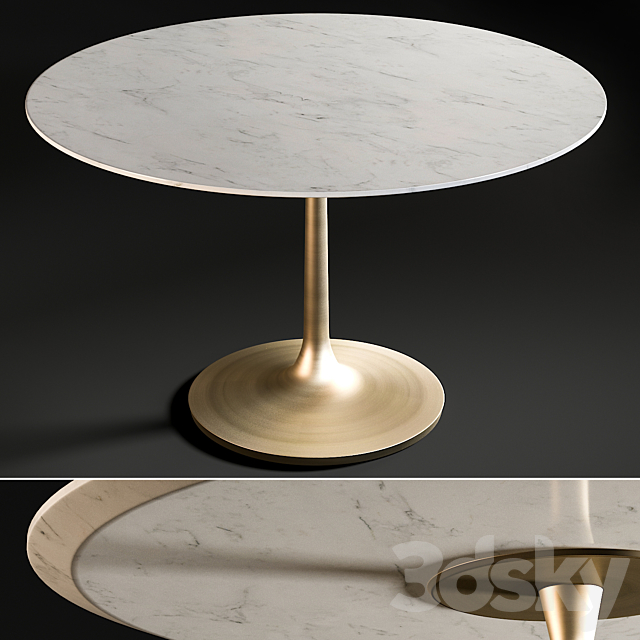 Nero White Marble Dining Table 3DSMax File - thumbnail 1