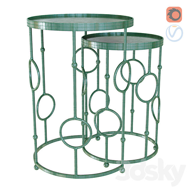 Nesting Side Tables 3DS Max Model - thumbnail 2