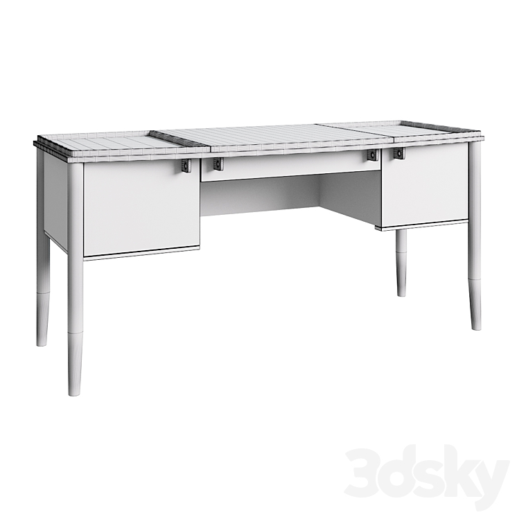 New Classic Writing desk desk 3DS Max Model - thumbnail 2