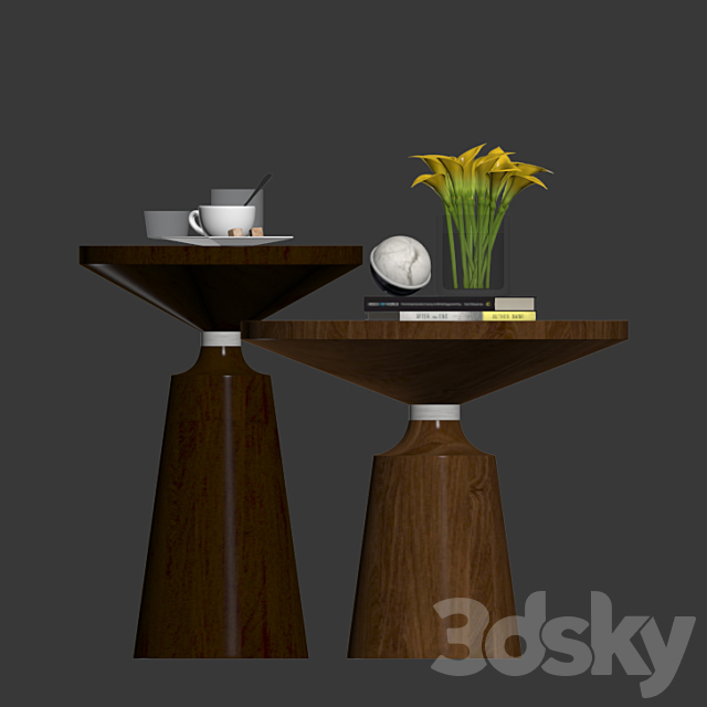 Nicole Coffee Table Set 3DS Max Model - thumbnail 2