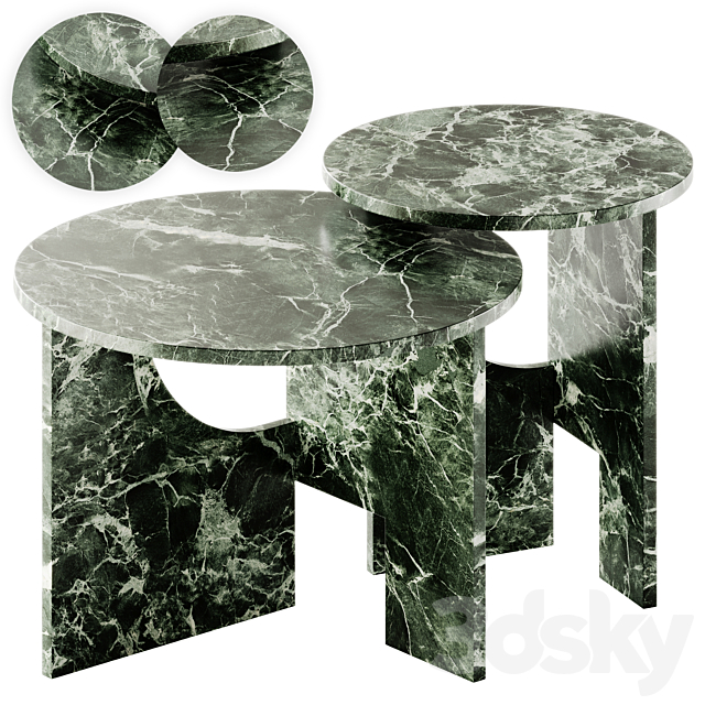 NICOLINE MONDRIAN Round marble coffee table 3ds Max - thumbnail 1