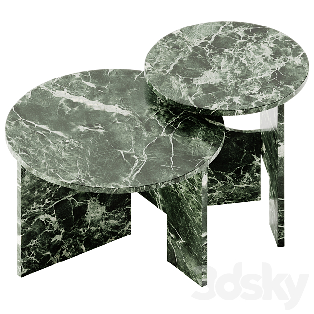 NICOLINE MONDRIAN Round marble coffee table 3ds Max - thumbnail 2