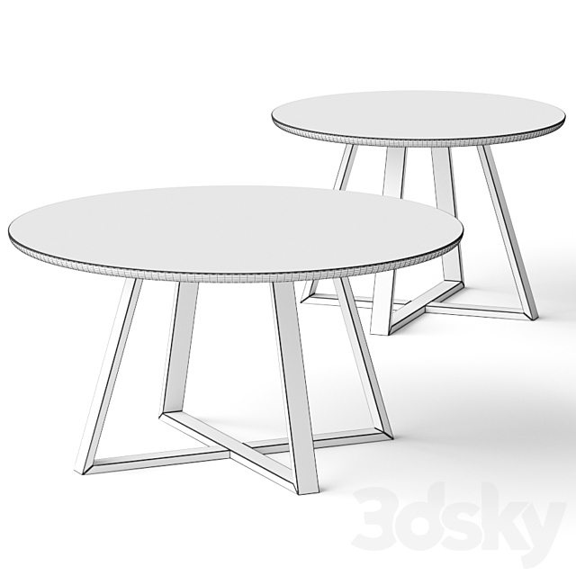 Nordic Studio Minimalist Creative Round Coffee Tables 3DS Max Model - thumbnail 2