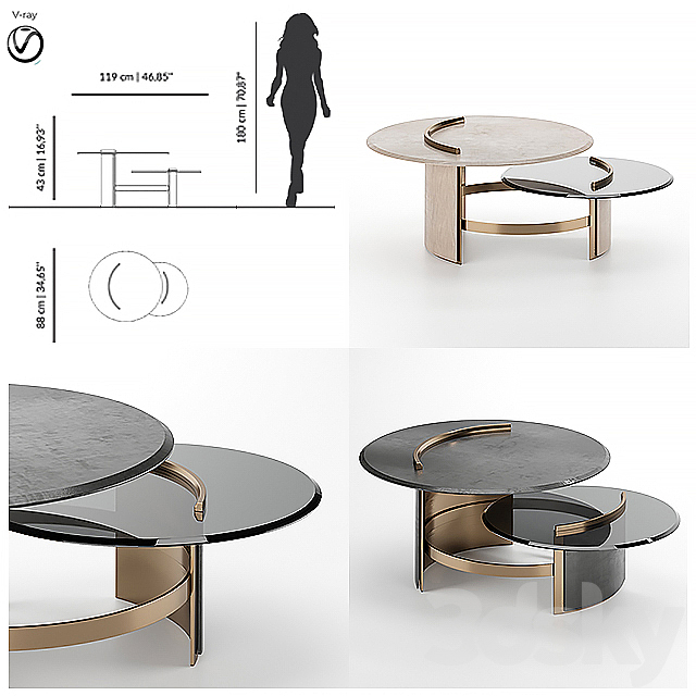 NORMAN CENTER TABLE 3DS Max Model - thumbnail 4