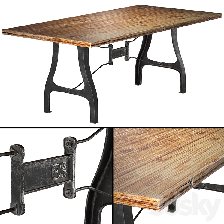 Nuevo V4 A-Leg small dining table 3DS Max - thumbnail 1