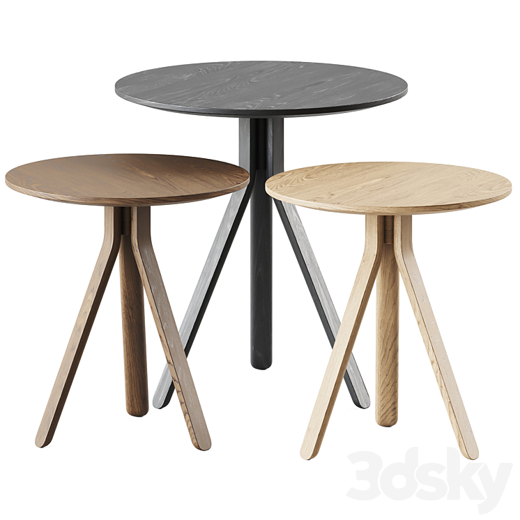 Nuez Table Occasional ME2880 \/ ME2873 by Andreu World 3DS Max Model - thumbnail 1