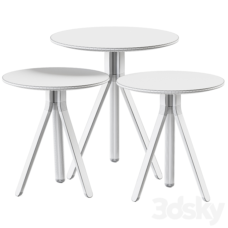 Nuez Table Occasional ME2880 \/ ME2873 by Andreu World 3DS Max Model - thumbnail 2