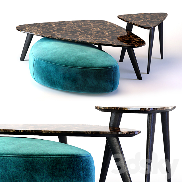 Oasis Andre Collection Small Table and Ottoman 3DSMax File - thumbnail 1