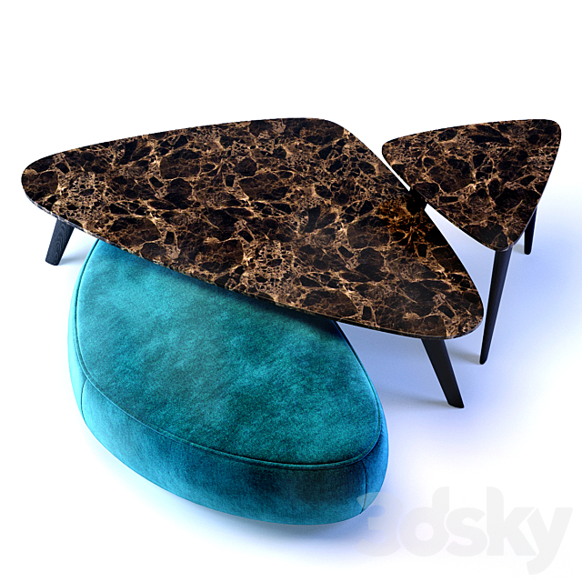 Oasis Andre Collection Small Table and Ottoman 3DSMax File - thumbnail 2