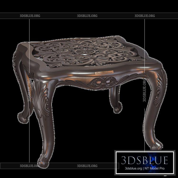 OM Azhur coffee table square 3DS Max - thumbnail 3