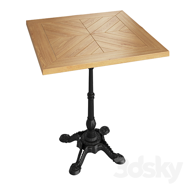 One leg loft table 3DS Max Model - thumbnail 4