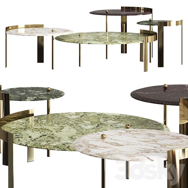 Opera Contemporary Brian Coffee & Side Tables 3DS Max Model - thumbnail 1