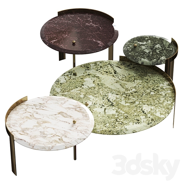 Opera Contemporary Brian Coffee & Side Tables 3DS Max Model - thumbnail 2