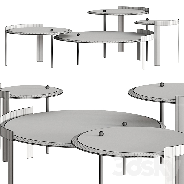 Opera Contemporary Brian Coffee & Side Tables 3DS Max Model - thumbnail 3