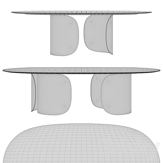 Opera-OSCAR-ovale-Dining Table set 3DSMax File - thumbnail 2