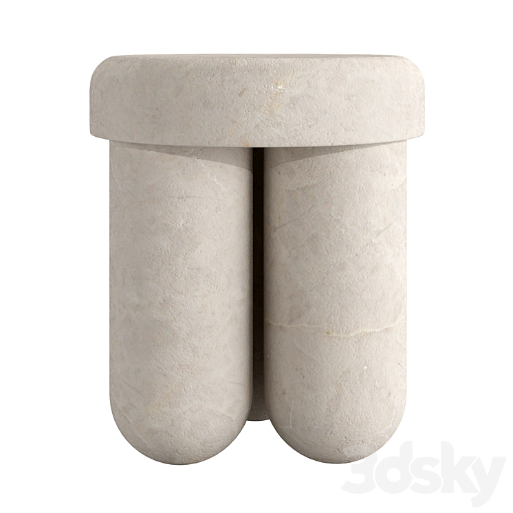 Orsetto 03 stool_side table by Martin Massé 3DS Max - thumbnail 1