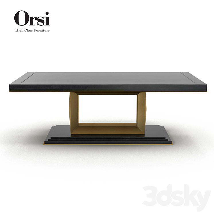 Orsi Bronze Dining table III 3DS Max - thumbnail 2