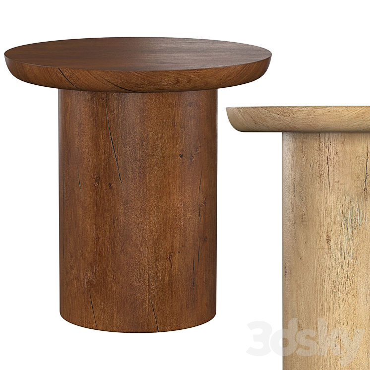 OSLO PEDESTAL ROUND SIDE TABLE 3DS Max Model - thumbnail 1