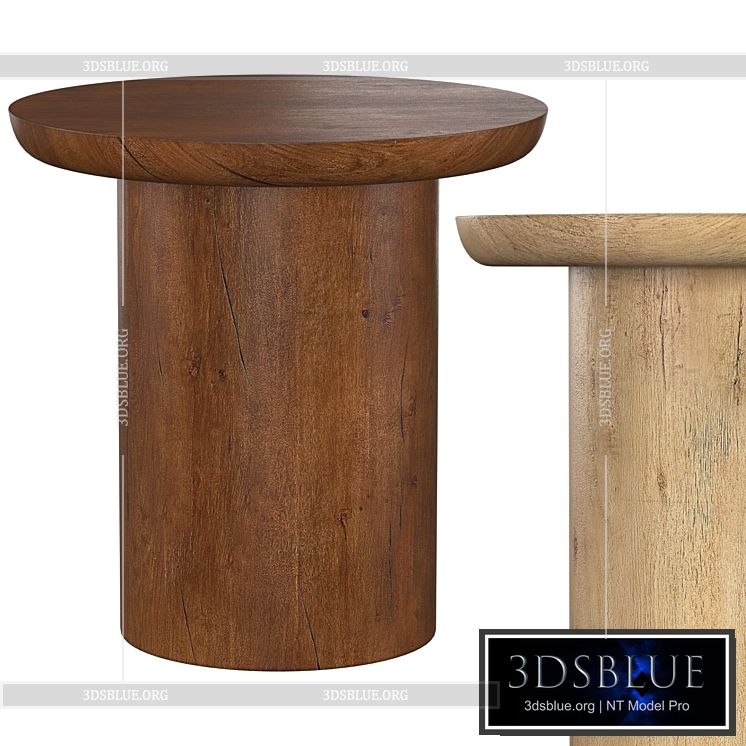 OSLO PEDESTAL ROUND SIDE TABLE 3DS Max - thumbnail 3