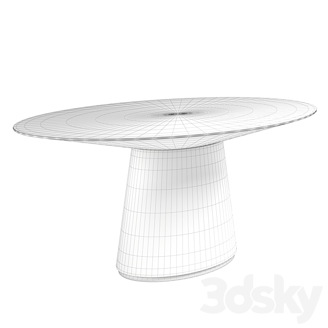 Otago Oval Dining Table 3DS Max Model - thumbnail 4