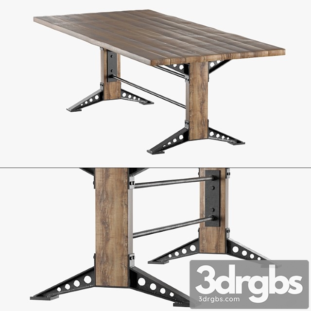 Oud eiken tafel – graz 2 3dsmax Download - thumbnail 1